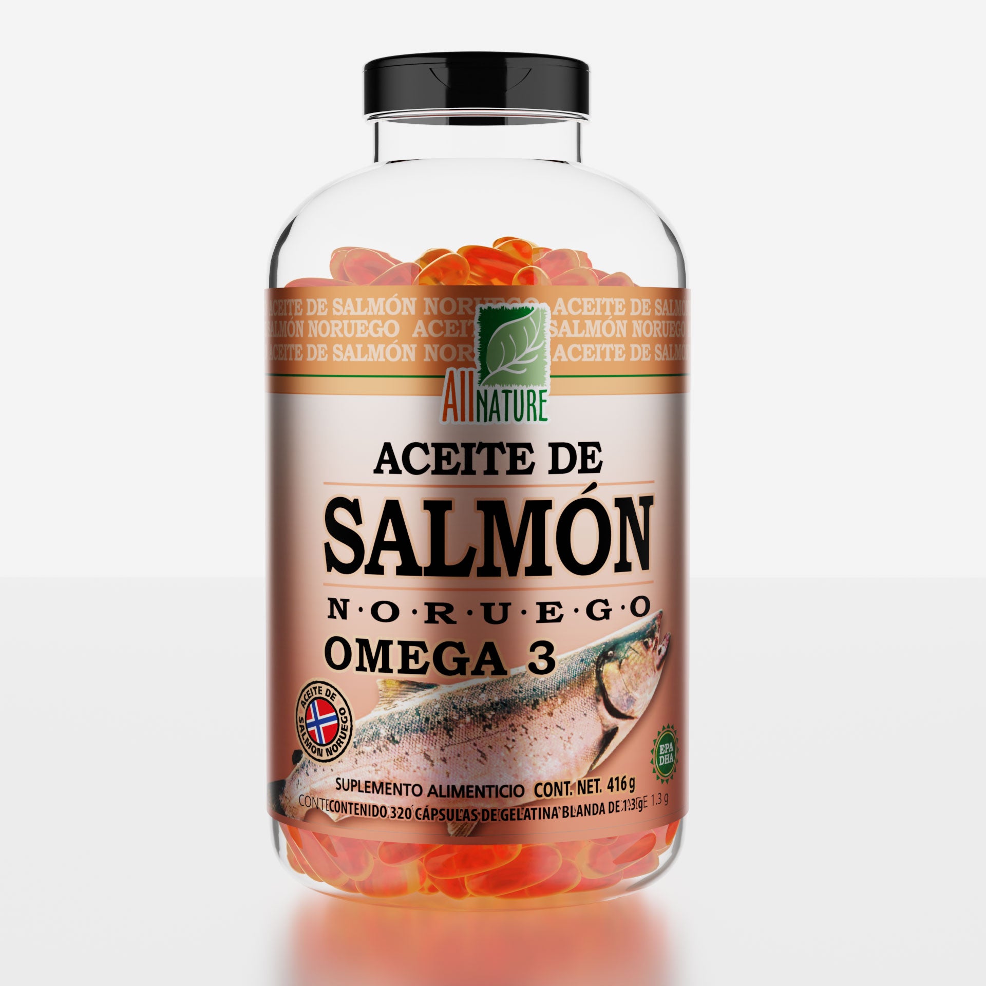 All Nature | Aceite de Salmón Noruego | Omega 3 con EPA y DHA
