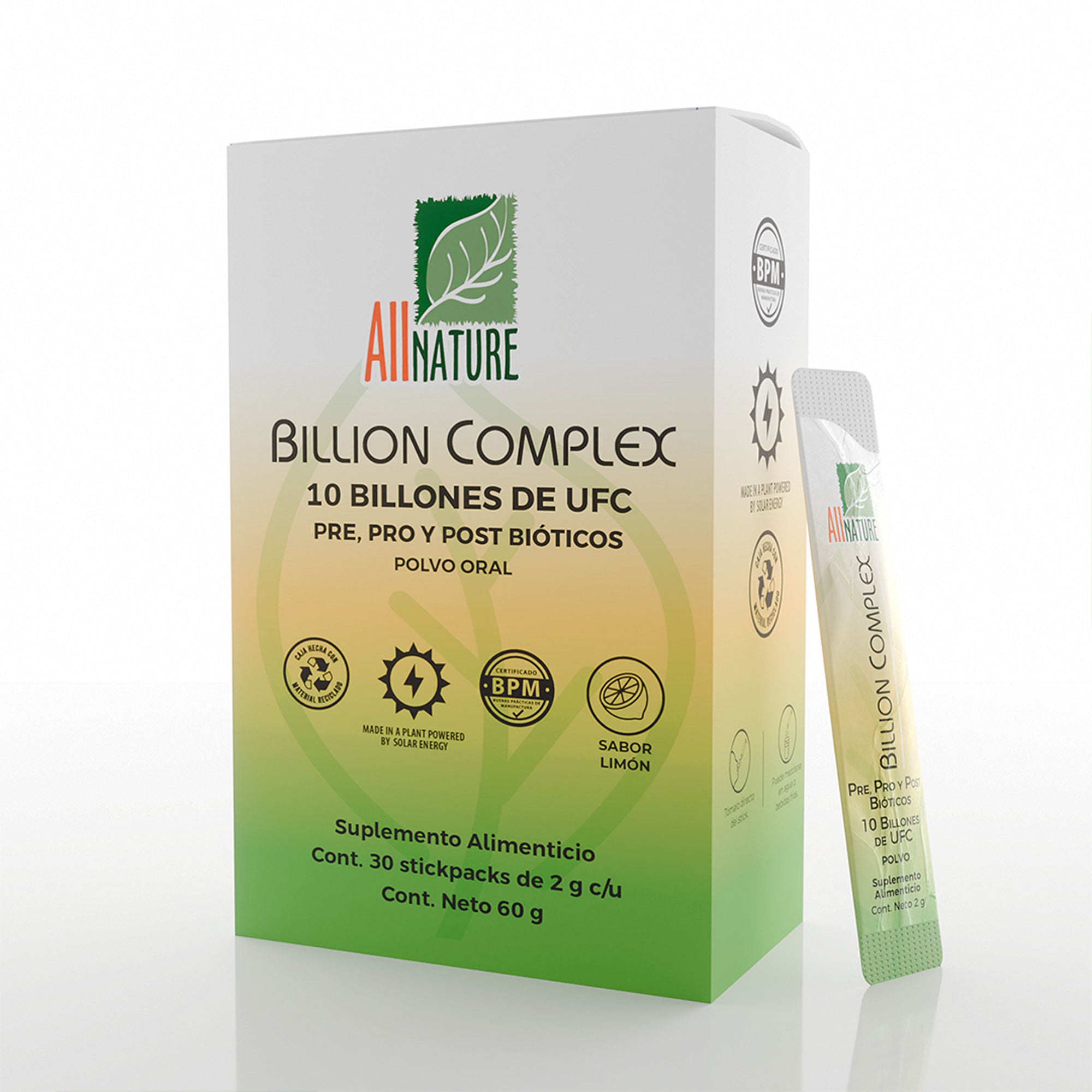 All Nature | Billion Complex Pre, Pro y Post Bióticos | 10 Billones de UFC