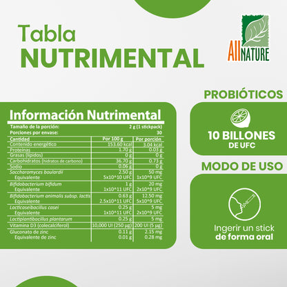 All Nature | Billion Complex Pre, Pro y Post Bióticos | 10 Billones de UFC