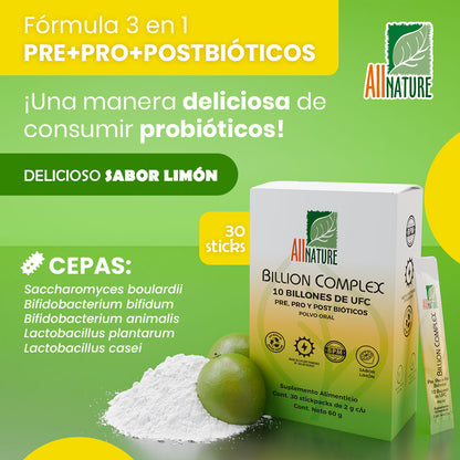 All Nature | Billion Complex Pre, Pro y Post Bióticos | 10 Billones de UFC