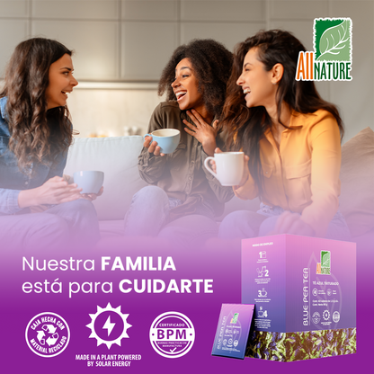 All Nature Blue Pea Tea Té Azul Triturado Caja con 60 sobres de 1 g c/u